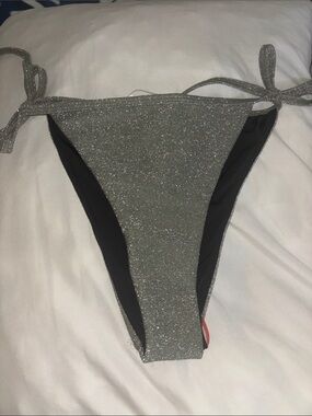 PacSun Silver Shimmer Tie-Side Bikini Bottoms